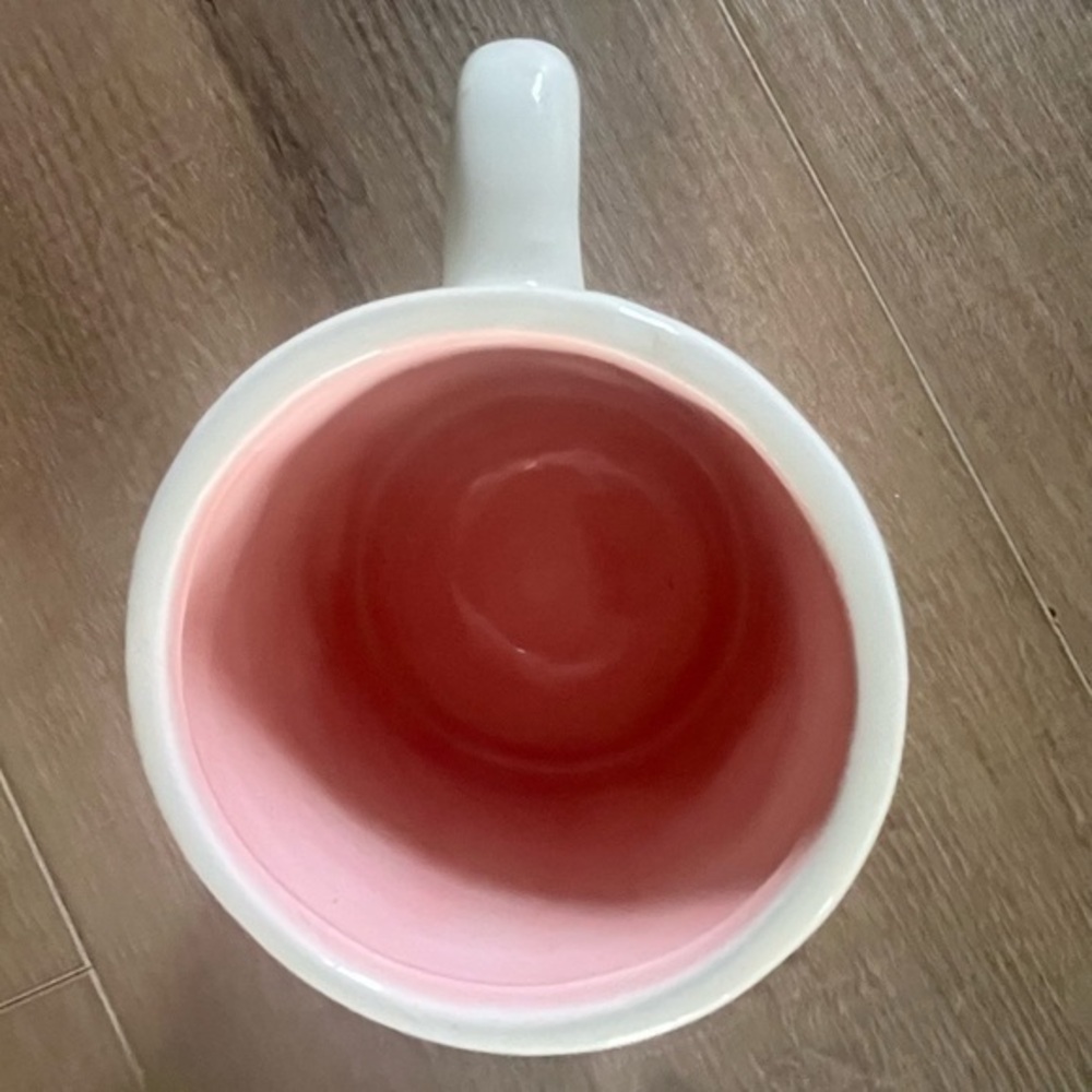 Hello Spring Pink & White Ceramic Mug New Item 4” Tall‎ Cup - Picture 3 of 8